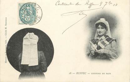 / CPA FRANCE 16 "Ruffec, coiffure du pays"