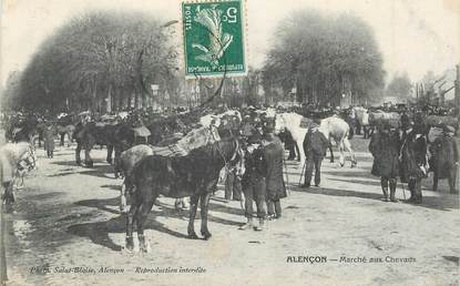 CPA FRANCE 61 "Alençon, le marché aux chevaux"