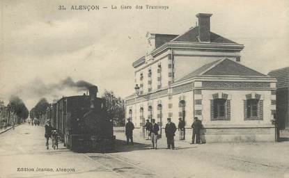 CPA FRANCE 61 "Alençon, la gare des tramway" / TRAIN