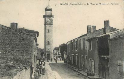 / CPA FRANCE 17 "Benon, la tour et l'avenue de Ferrières"