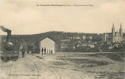 CPA FRANCE 61 "La Chapelle Montlignon, vue prise de la gare"