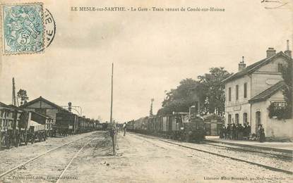  CPA  FRANCE 61 "Le Mesle sur Sarthe, la Gare" / TRAIN
