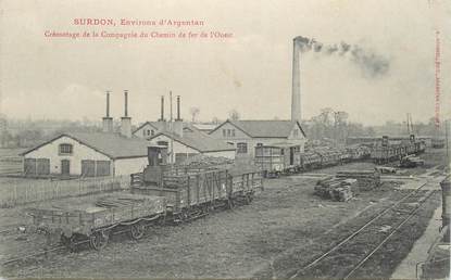  CPA  FRANCE 61 "Surdon, environs d'Argentan, créosotage de la Compagnie du chemin de fer de l'Ouest"