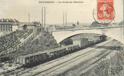 CPA FRANCE 38 "Bourgoin, le Pont de Maubec"