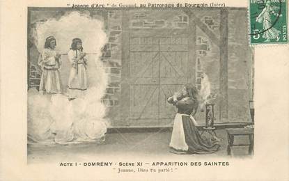 CPA FRANCE 38 "Bourgoin, Apparition des Saintes, Patronage, Jeanne d'Arc"