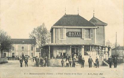 CPA FRANCE 38 "Beaurepaire,Hotel Flavin et la Gare"