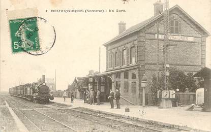 CPA FRANCE 80 "Beuvraignes, la gare" / TRAIN