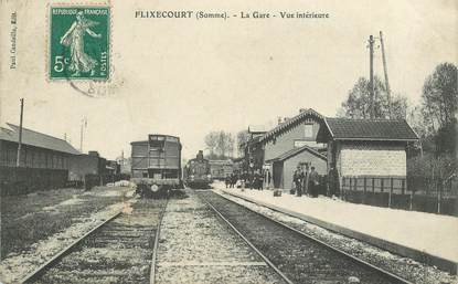  CPA FRANCE 80 "Flixecourt, la gare" / TRAIN