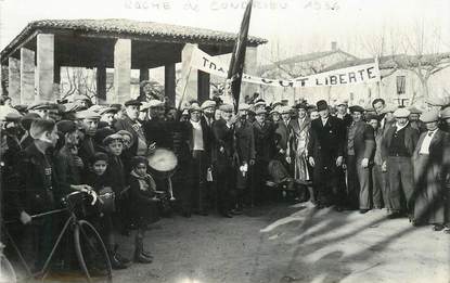 CARTE PHOTO FRANCE 38 "Roche de Condrieu, grève de 1936 "