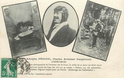 CPA FRANCE 38 "Aviateur Adolphe Pégoud"