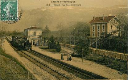 CPA  FRANCE  38 "Vinay, la gare" / TRAIN