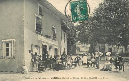 CPA  FRANCE  38 "Env. de Vinay, Vatilieu, le Café Naud"