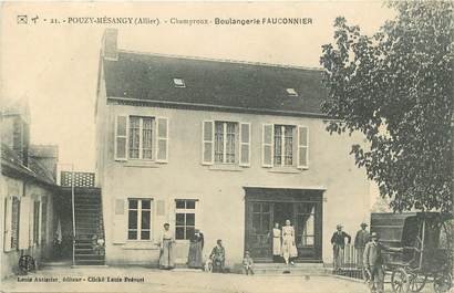 CPA FRANCE 03 "Pouzy Mésangy, Boulangerie FAUCONNIER"