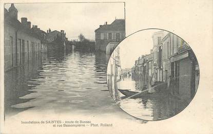 / CPA FRANCE 17 "Saintes, route de Bussac et rue Bassompierre" / INONDATION