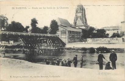 / CPA FRANCE 17 "Saintes, étude sur les bords de la Charente"