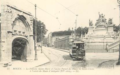 CPA FRANCE 76 "Rouen, la Fontaine Sainte Marie" / TRAMWAY