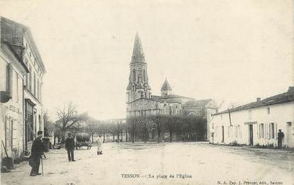 / CPA FRANCE 17 "Tesson, la place de l'église"