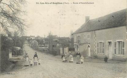 / CPA FRANCE 18 "Les Aix d'Angillon, route d'Henrichement"