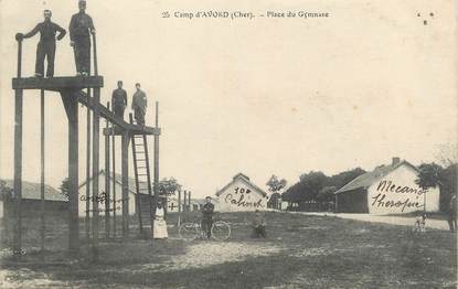 / CPA FRANCE 18 "Camp d'Avord, place du Gymnase"