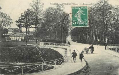 / CPA FRANCE 18 "Argent sur Sauldre, la promenade"