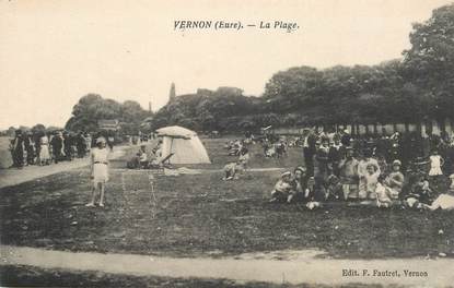  CPA FRANCE 27 "Vernon, la plage"