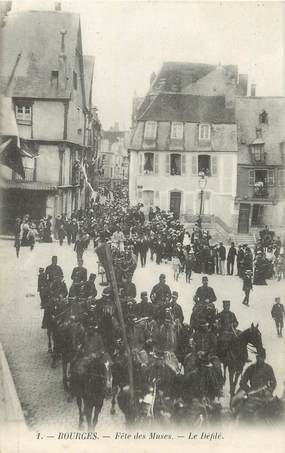 / CPA FRANCE 18 "Bourges, fête des Muses, le défilé"