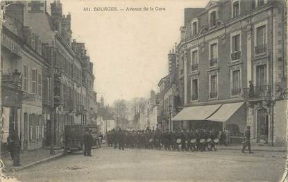 / CPA FRANCE 18 " Bourges, av de la gare "