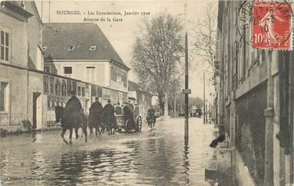 / CPA FRANCE 18 " Bourges, avenue de la gare" / INONDATION