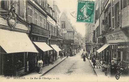 CPA FRANCE 03 "Moulins, rue de l'Horloge" / Ed. L.L.