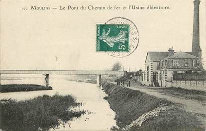 CPA FRANCE 03 "Moulins, le pont du chemin de fer et l'Usine élévatoire"