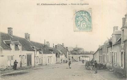 / CPA FRANCE 18 "Châteauneuf sur Cher, route de Lignières"