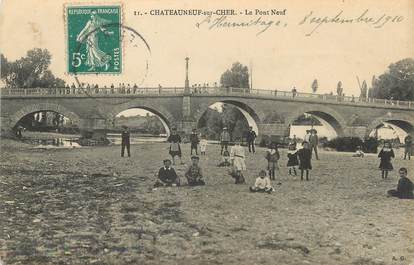 / CPA FRANCE 18 "Châteauneuf sur Cher, le pont neuf"