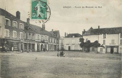 / CPA FRANCE 18 "Graçay, place du marché au blé"