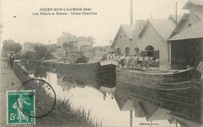 / CPA FRANCE 18 "Jouet sur l'Aubois, les fours à chaux, usine Charlois" / PENICHE