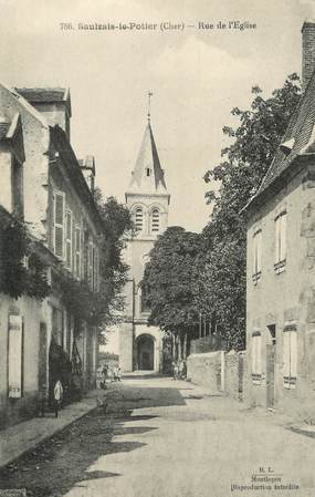 / CPA FRANCE 18 "Saulzais le potier, rue de l'église"