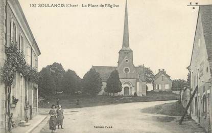 / CPA FRANCE 18 "Soulangis, la place de l'église"