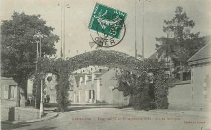 / CPA FRANCE 18 "Sancoins, fête des 17 et 18 septembre 1911, arc de Triomphe"