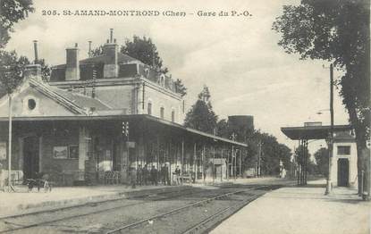 / CPSM FRANCE 18 "Saint Amand Montrond, gare du P-O"