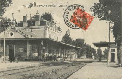 / CPSM FRANCE 18 "Saint Amand Montrond, gare du chemin de fer"