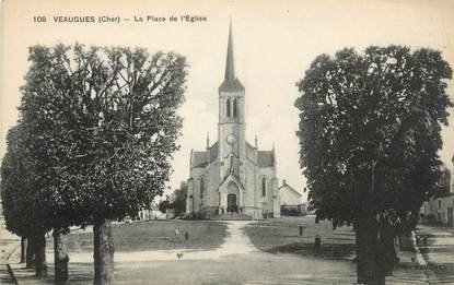 / CPA FRANCE 18 "Veaugues, la place de l'église"