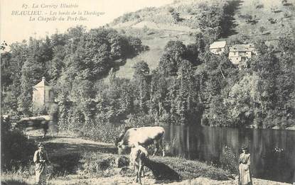 / CPA FRANCE 19 "Beaulieu, les bords de la Dordogne, la chapelle du Port Bas"