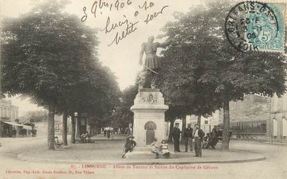 / CPA FRANCE 33 "Libourne, allées de Tourny et statue du Capitaine de Géraux"