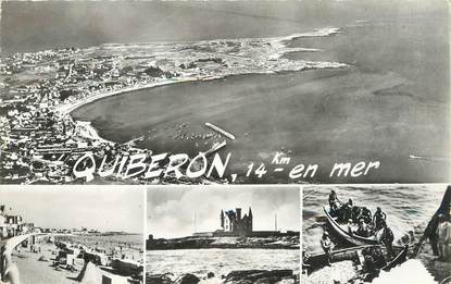 / CPSM FRANCE 56 " Quiberon, vue aérienne, la plage"