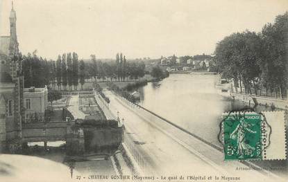 / CPA FRANCE 53 "Château Gontier, le quai de l'hôpital et la Mayenne"