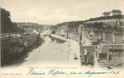 CPA FRANCE 29 "Morlaix, vue du bassin prise du viaduc"