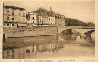 / CPA FRANCE 53 " Château Gontier, quai de Lorraine"