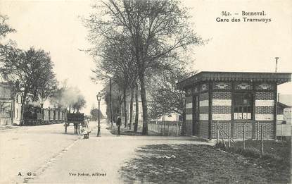 CPA FRANCE 28 "Env. de Bonneval, la gare des tramways"