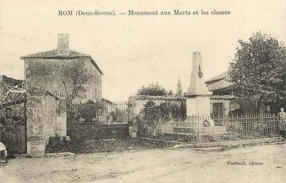 / CPA FRANCE 79 "Rom, monument aux morts et les classes"
