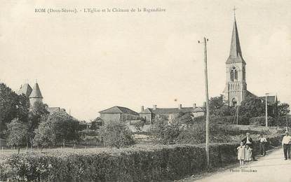 / CPA FRANCE 79 "Rom, l'église et le château de la Rigaudière"