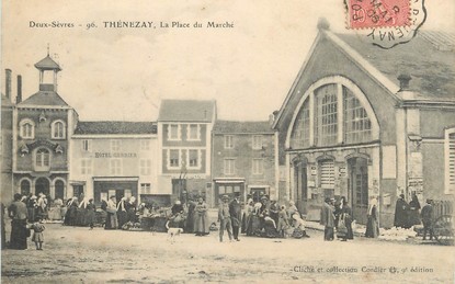 / CPA FRANCE 79 "Thenezay, la place du marché"